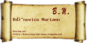 Bánovics Mariann névjegykártya