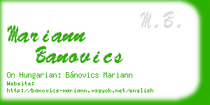 mariann banovics business card